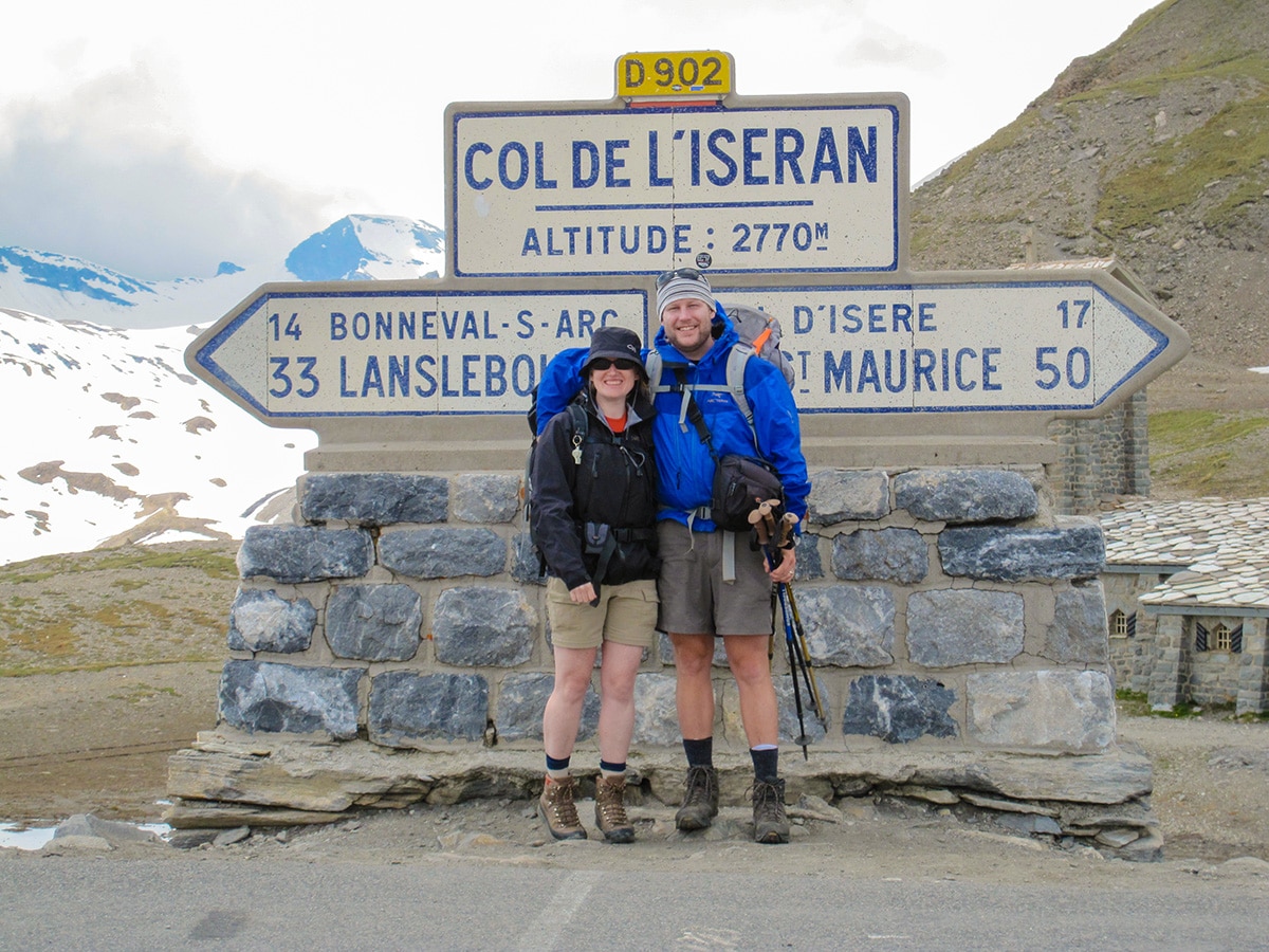 Hikers near Col de L'Iseran