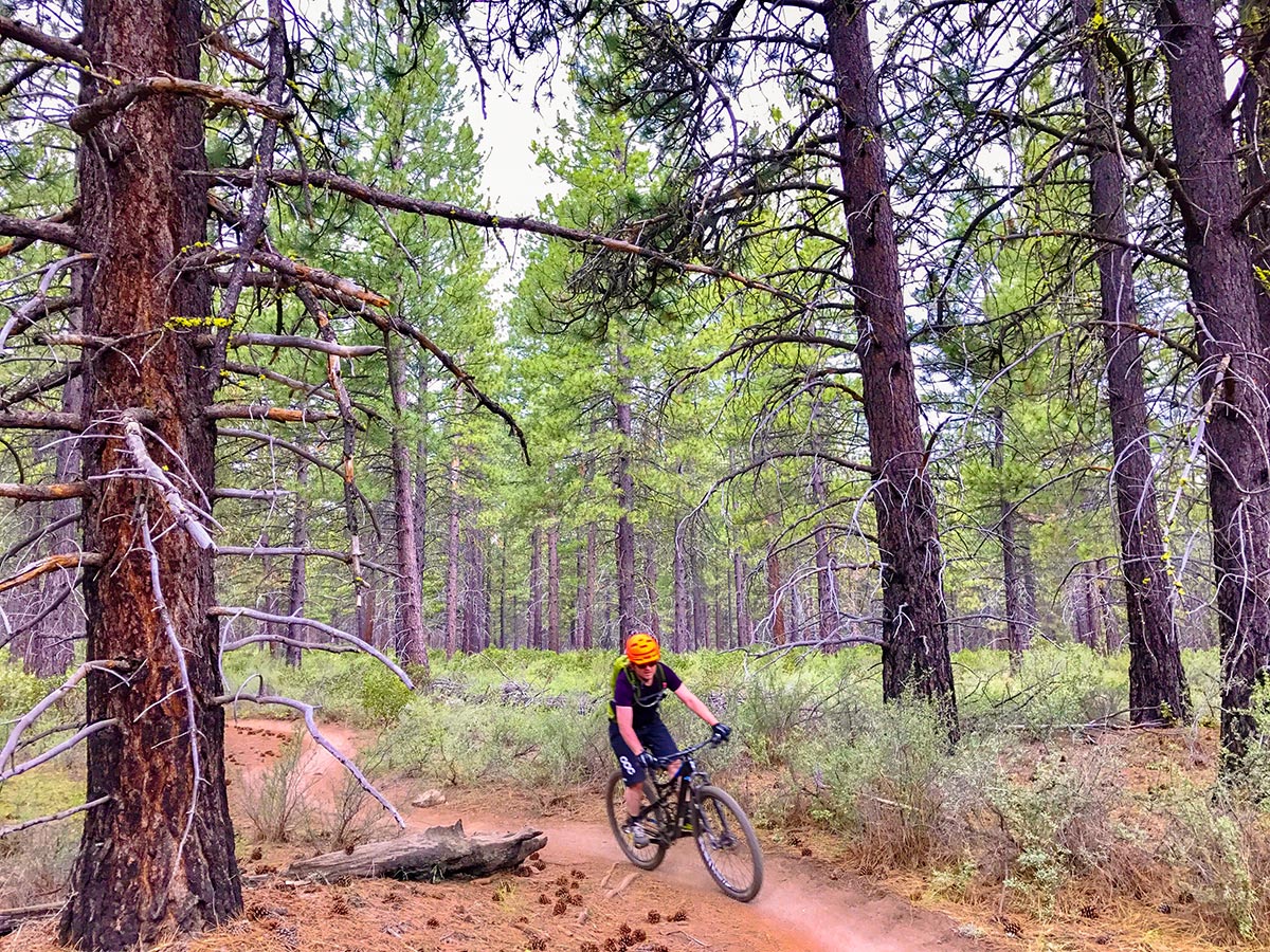 Riding Ben's mountain biking trail near Bend, Oregon