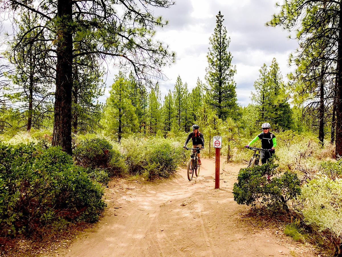 Junction on Ben's mountain biking trail near Bend, Oregon