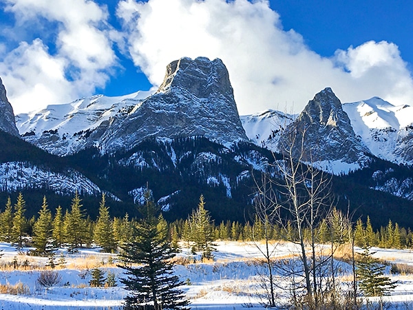 Scenery of Canmore Nordic Centre XC ski trail in Canmore near Banff National Park