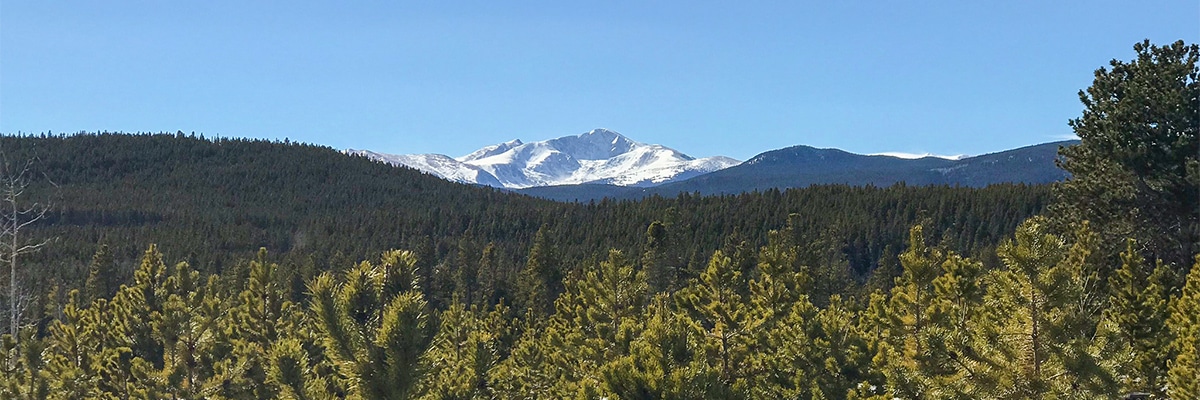 James Peak on Dot snowshoe trail in Indian Peaks, Colorado
