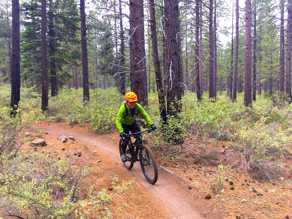 Biker on Kent's mountain biking trail near Bend, Oregon