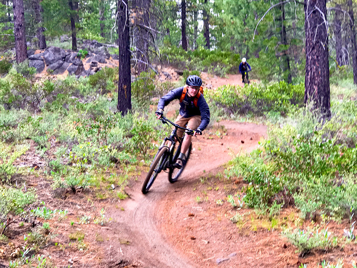 Berm city on Kent's mountain biking trail near Bend, Oregon