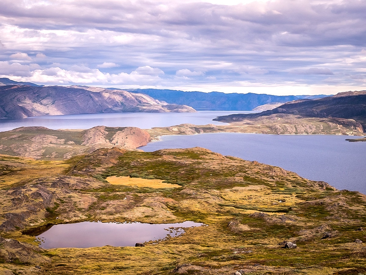 Large mountain tarns on Arctic Circle Trail hike