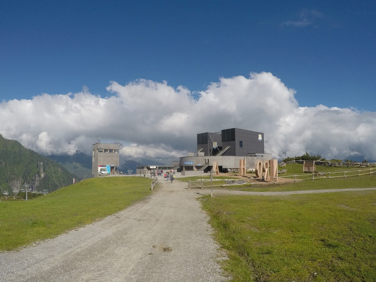 Lift station on Ahornspitze hike near Mayrhofen, Zillertal Valley, Austria