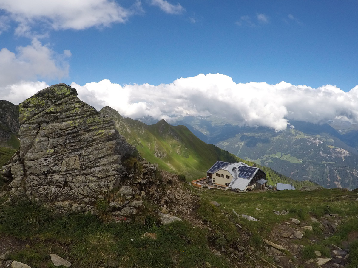 Trail of Ahornspitze hike near Mayrhofen, Zillertal Valley, Austria