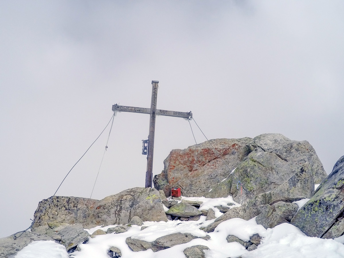 Summit of Ahornspitze hike near Mayrhofen, Zillertal Valley, Austria