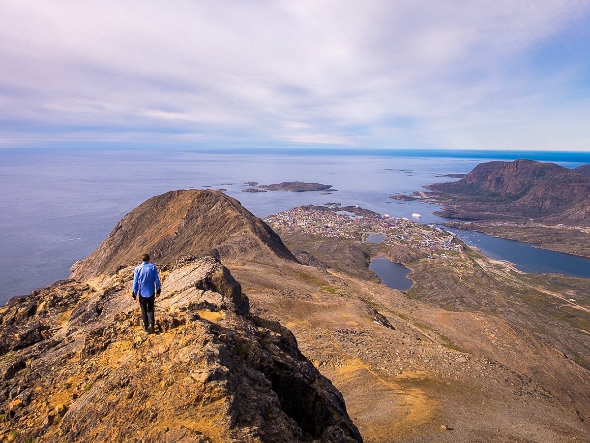 Nasaasaaq mountain summit on Greenland’s Arctic circle trail