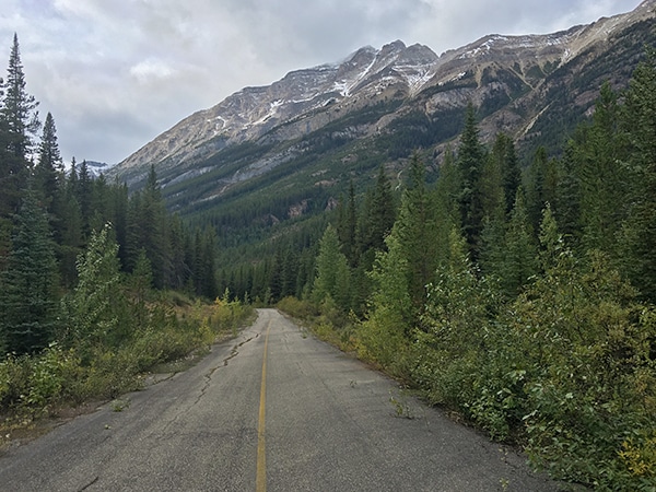 Scenery of Great Divide Route (1A) road biking route in Banff National Park, the Canadian Rockies