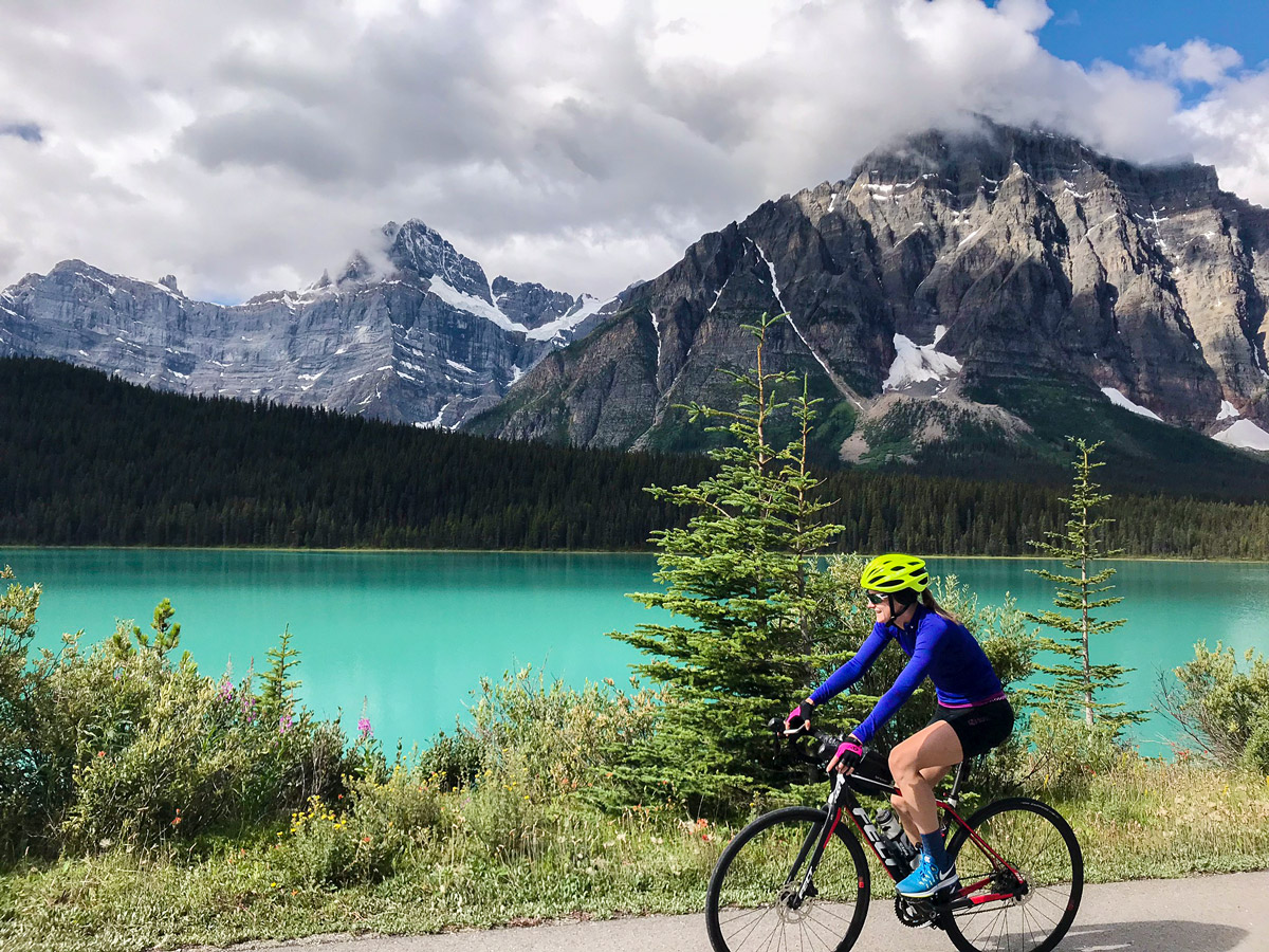 Wonderful views along Jasper to Banff road biking route