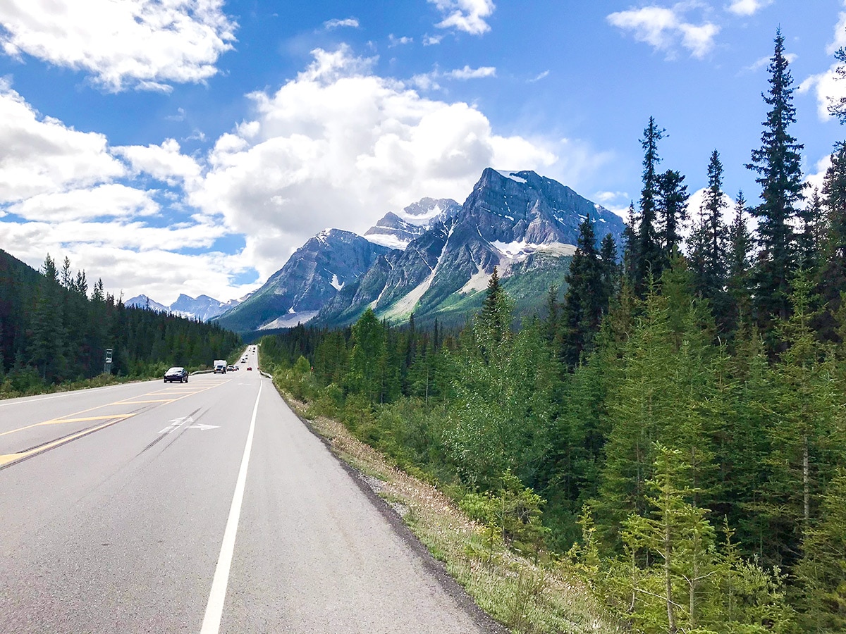 Stunning views on Jasper to Banff road biking route