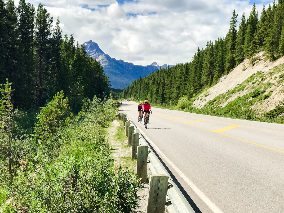 Wonderful cycling on the ride from Jasper to Banff