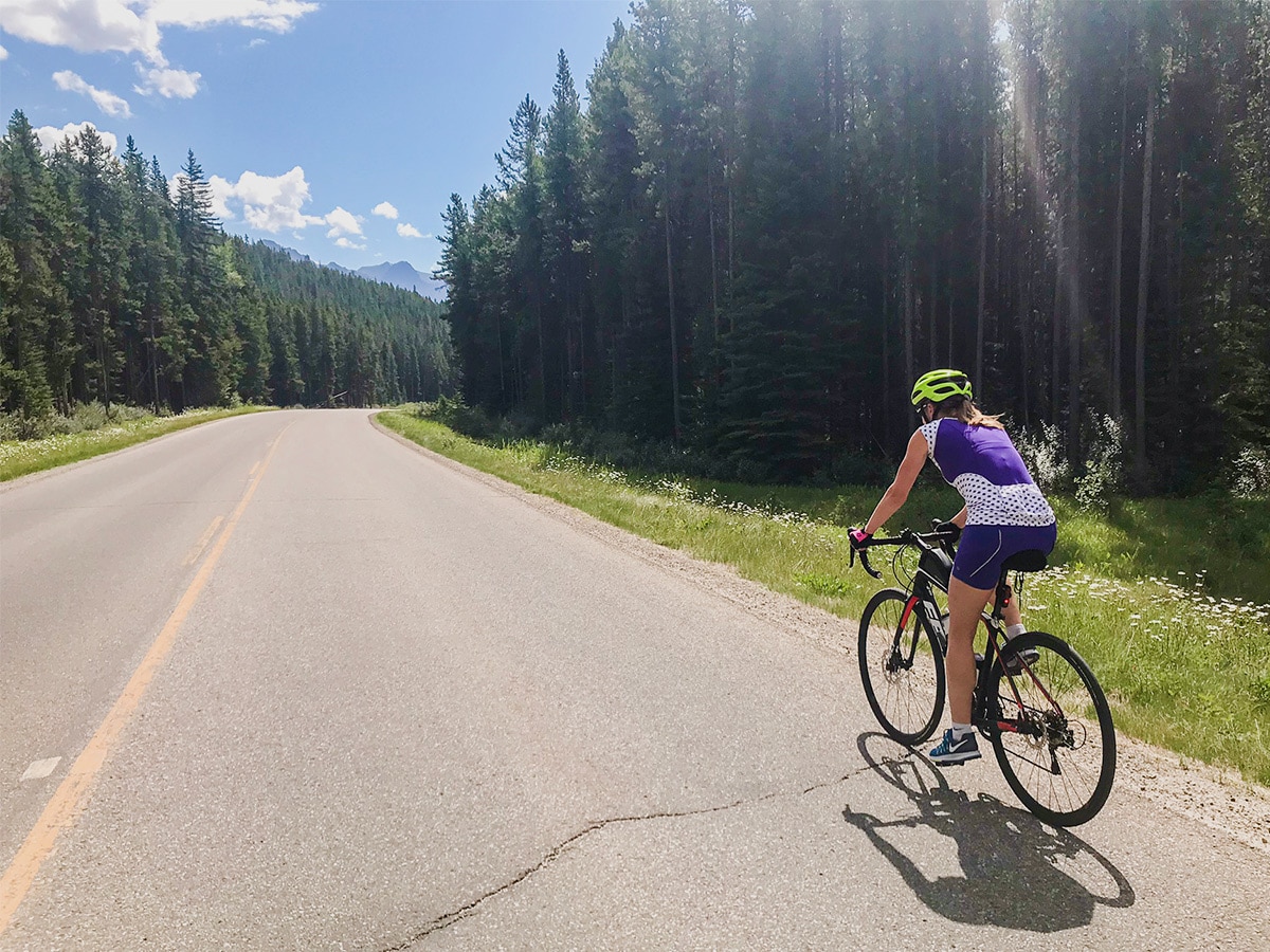 Quiet roads on Jasper to Banff road biking route