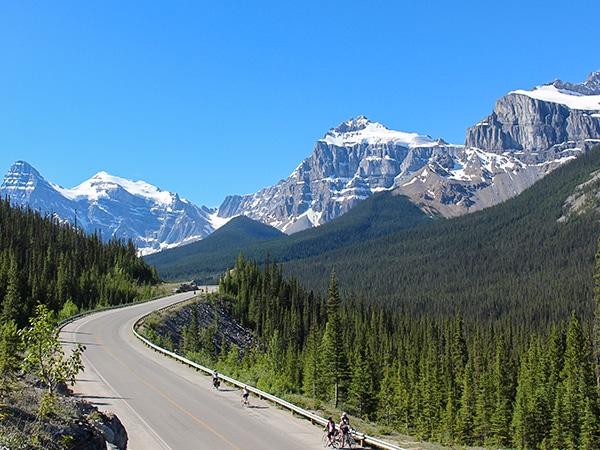 Road Biking Trail from Jasper to Banff