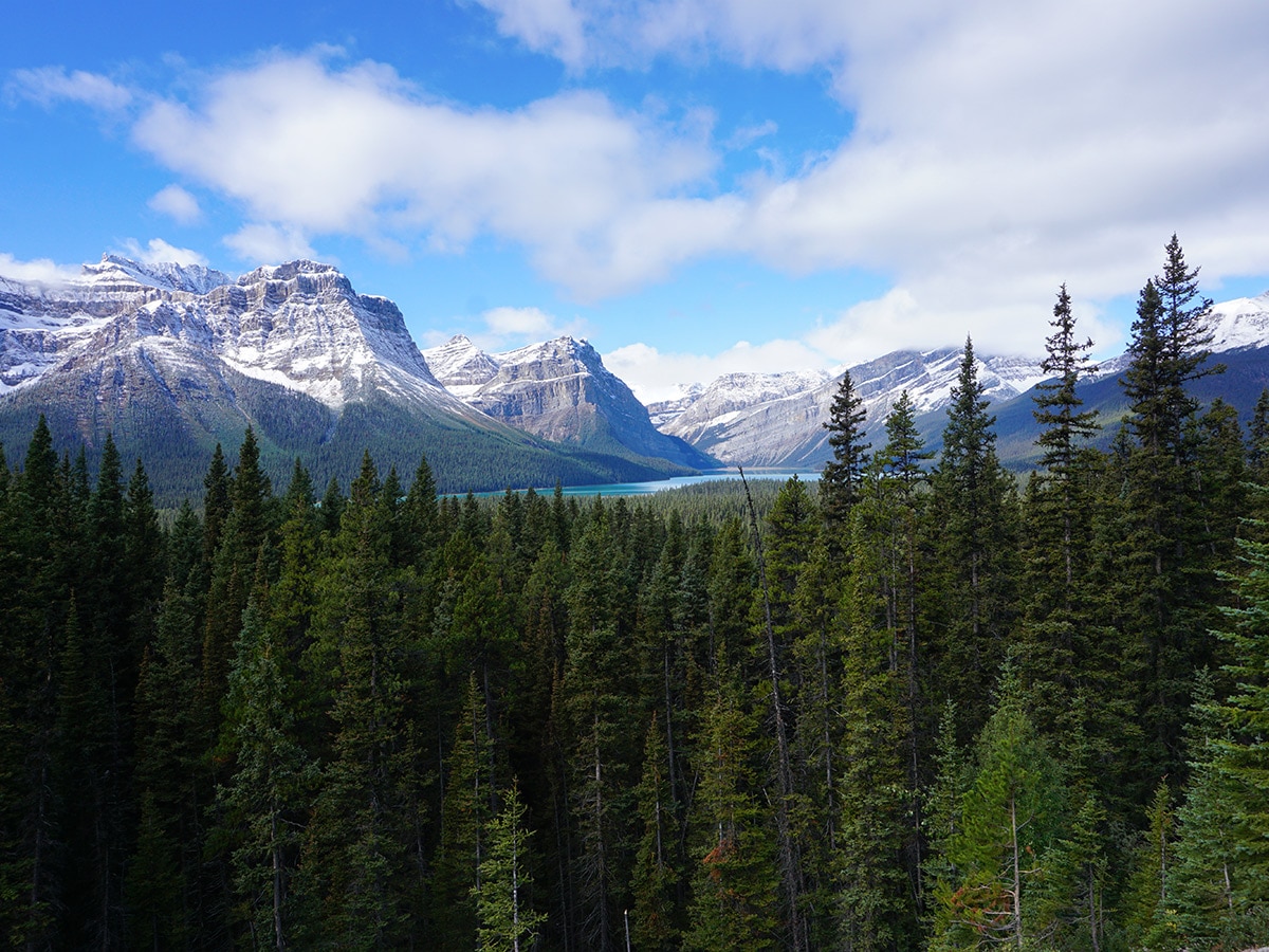 Cycling on Lake Louise to Bow Summit and Back road biking route in Banff National Park
