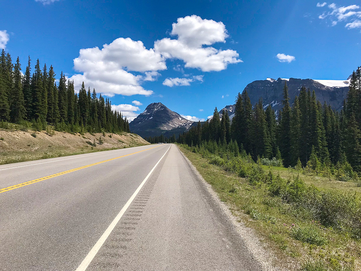 Trail of Lake Louise to Bow Summit and Back road biking route in Banff National Park