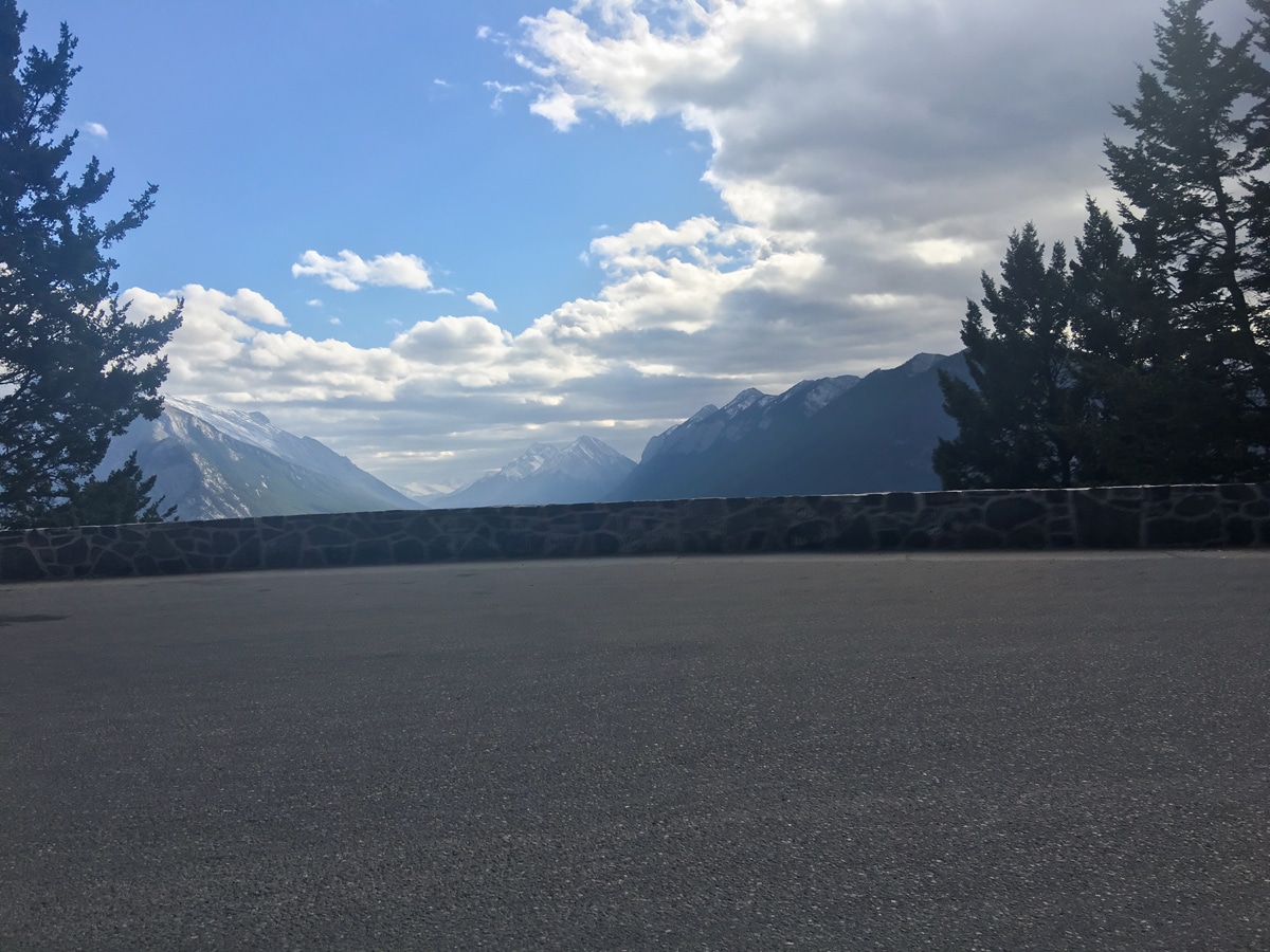 Beautiful cycle on Norquay Road road biking route in Banff National Park, the Canadian Rockies