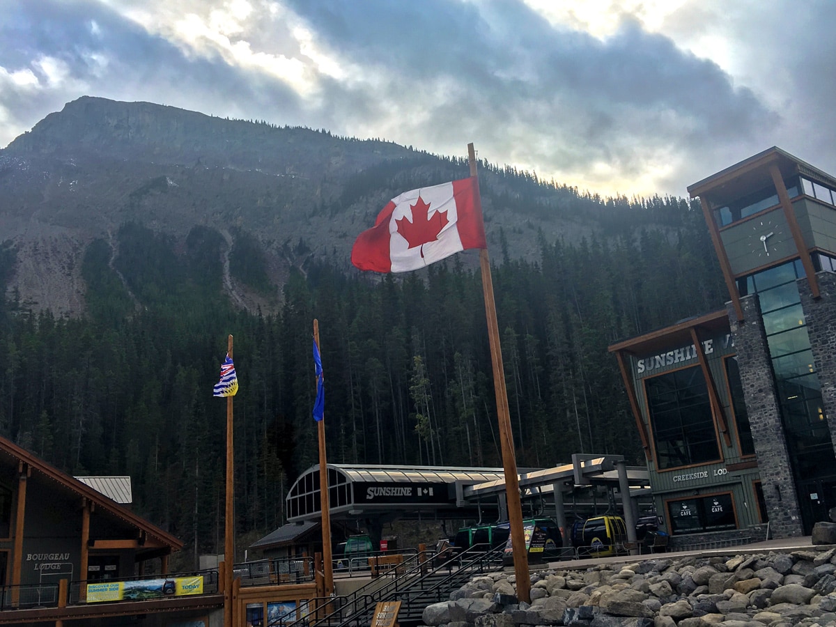 Sunshine Village on Sunshine Road road biking route in Banff National Park