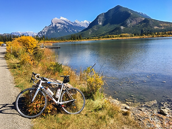 Sunshine Road road biking route in Banff National Park rewards with amazing views