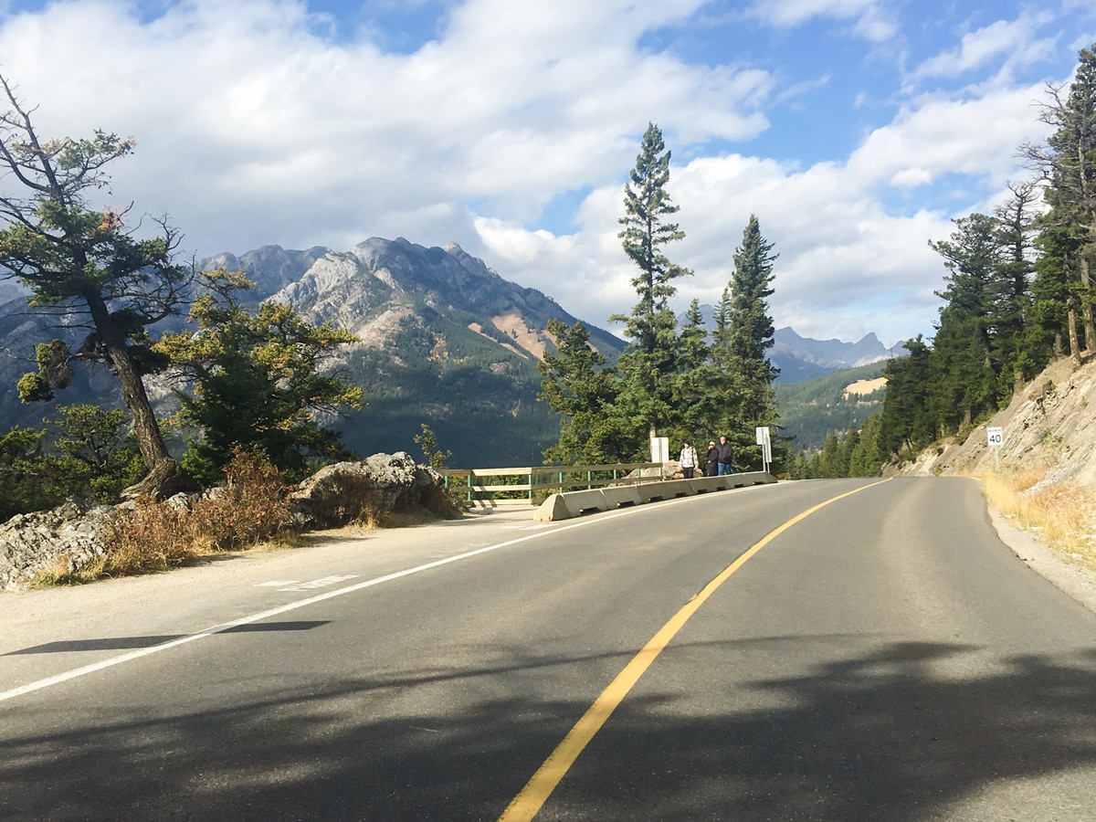 Riding the Tunnel Mountain Loop road biking route in Banff, the Canadian Rockies