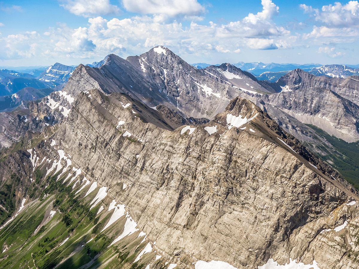 Beautiful views on Mount Coulthard scramble in Castle Provincial Park, Alberta
