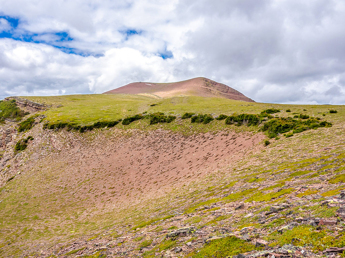 View northwest from the ridge on Drywood Mountain Traverse scramble in Castle Provincial Park, Alberta