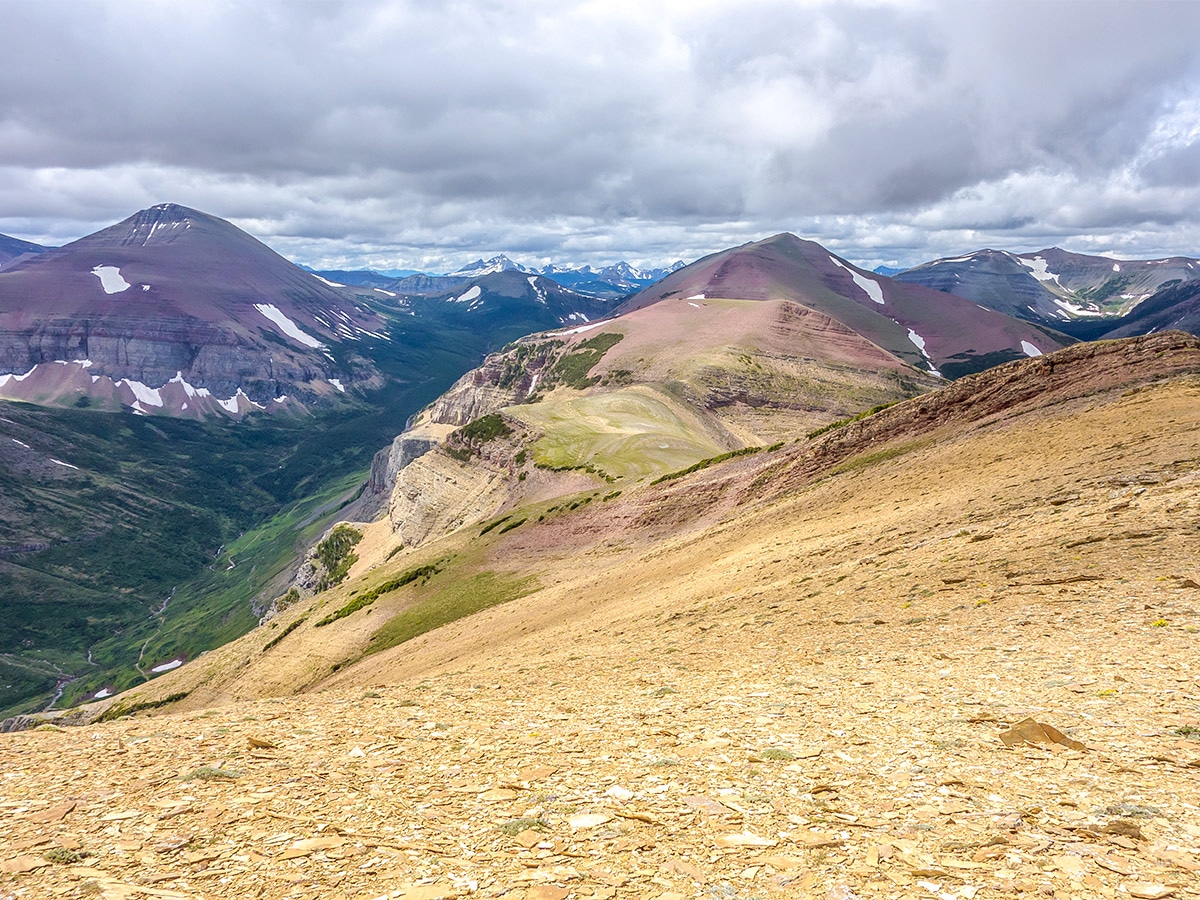 Trail views on Drywood Mountain Traverse scramble in Castle Provincial Park, Alberta