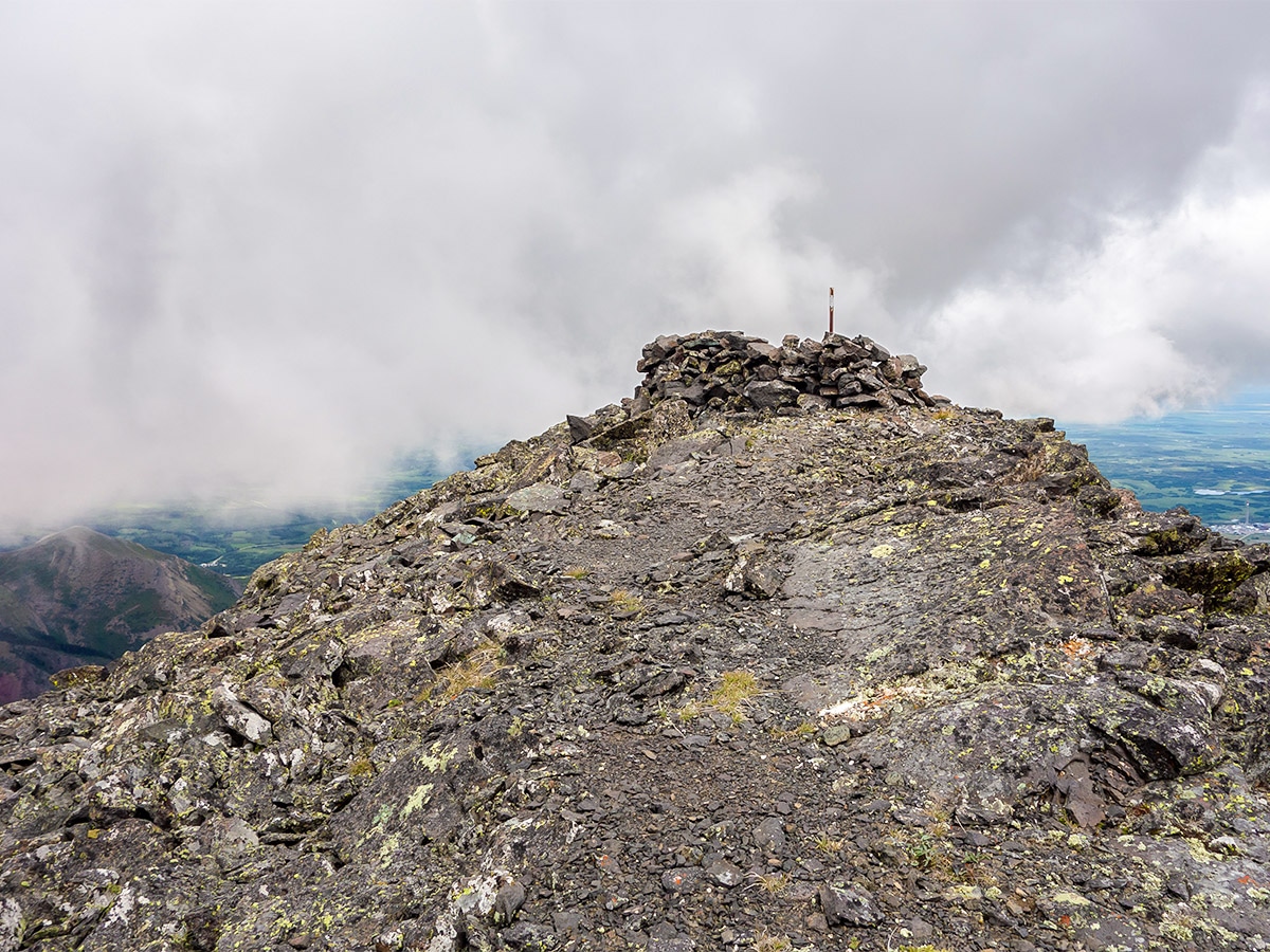 Summit of Drywood Mountain Traverse scramble in Castle Provincial Park, Alberta