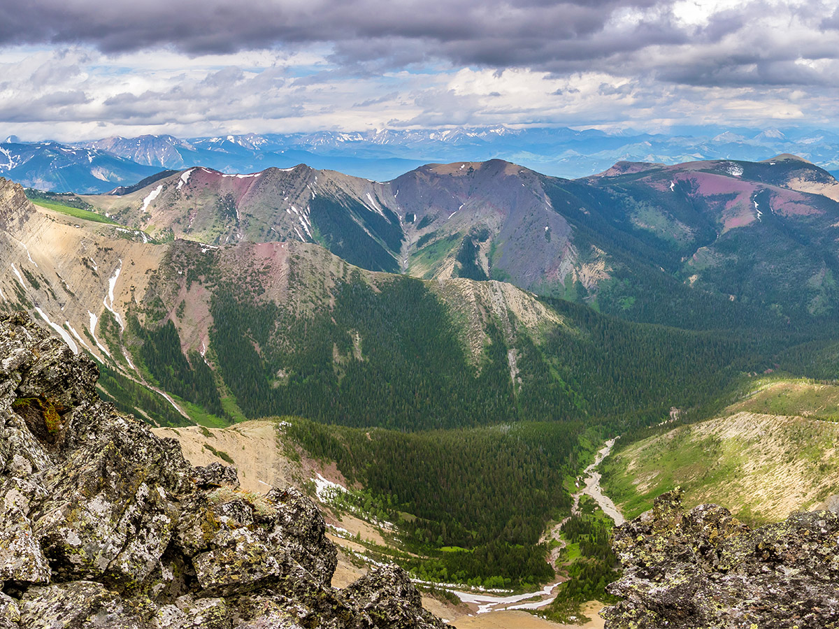 View north from Mount Gladstone scramble in Castle Provincial Park, Alberta