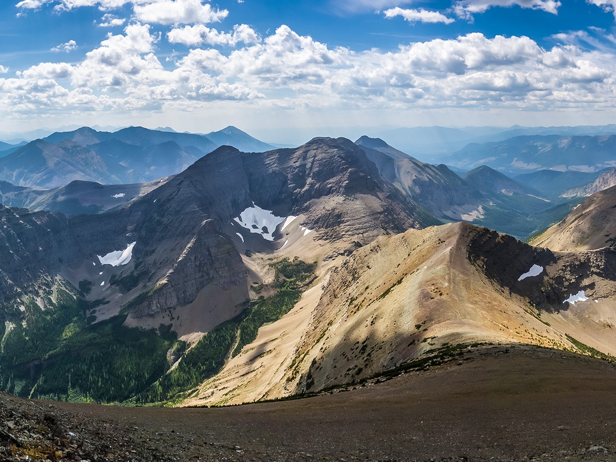 View southwest on Mountain Haig scramble in Castle Provincial Park, Alberta