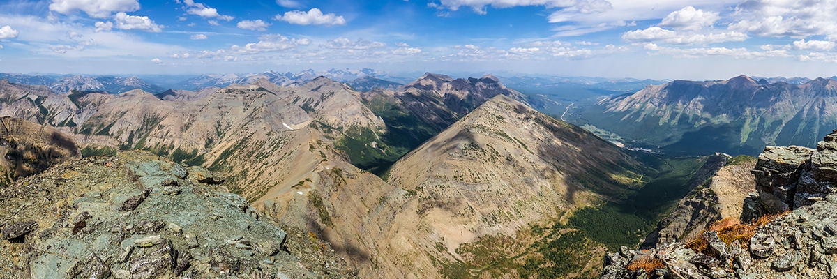 View northeast from the summit of Mountain Haig scramble in Castle Provincial Park, Alberta