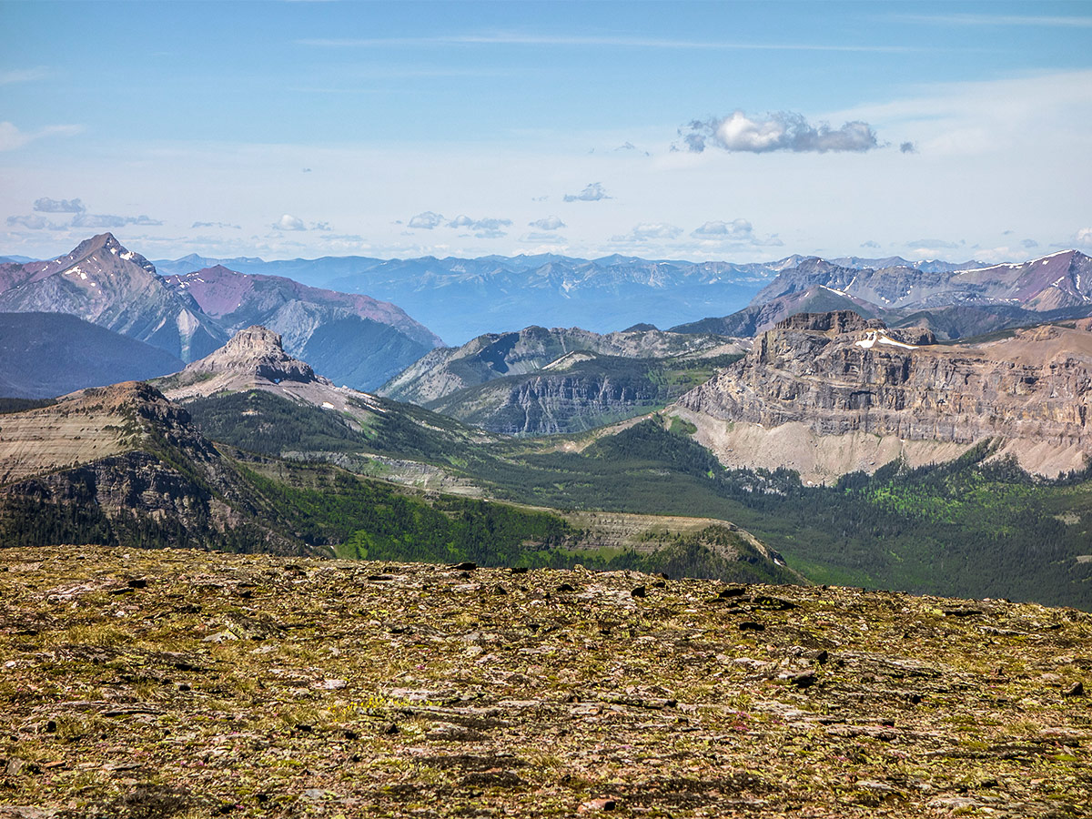 Stunning views of the Canadian Rockies on Loaf Mountain and Spionkop scramble in Castle Provincial Park, Alberta