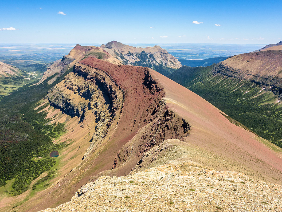 Mountain scenery on Loaf Mountain and Spionkop scramble in Castle Provincial Park, Alberta