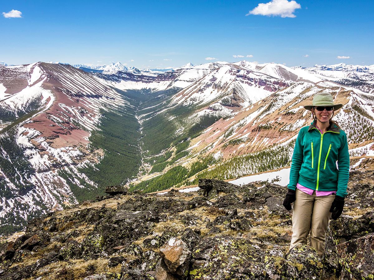 View from the summit of Pincher Ridge scramble in Castle Provincial Park, Alberta