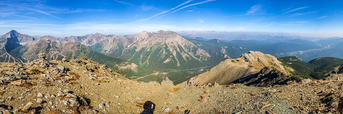 View north from Southfork Mountain and Barnaby Ridge scramble in Castle Provincial Park, Alberta