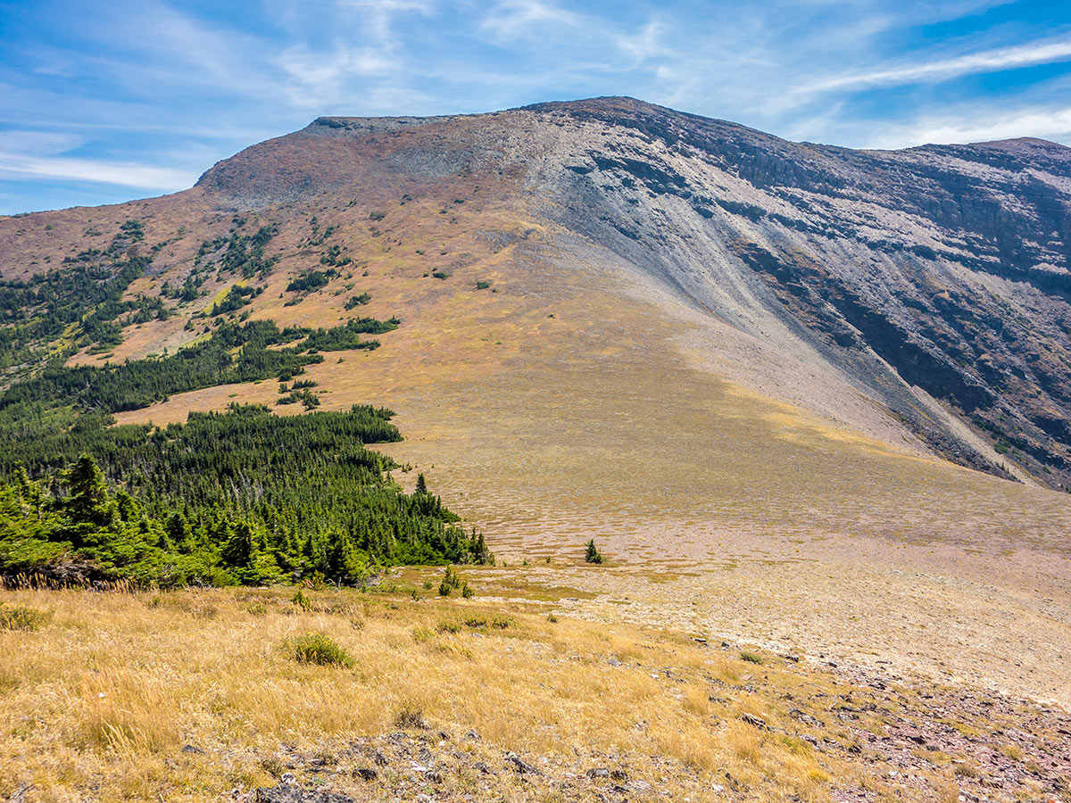 Final descent on Southfork Mountain and Barnaby Ridge scramble in Castle Provincial Park, Alberta