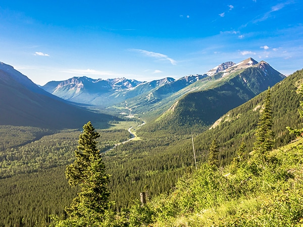 Scenery of Syncline Mountain on Mount Coulthard scramble in Castle Provincial Park, Alberta