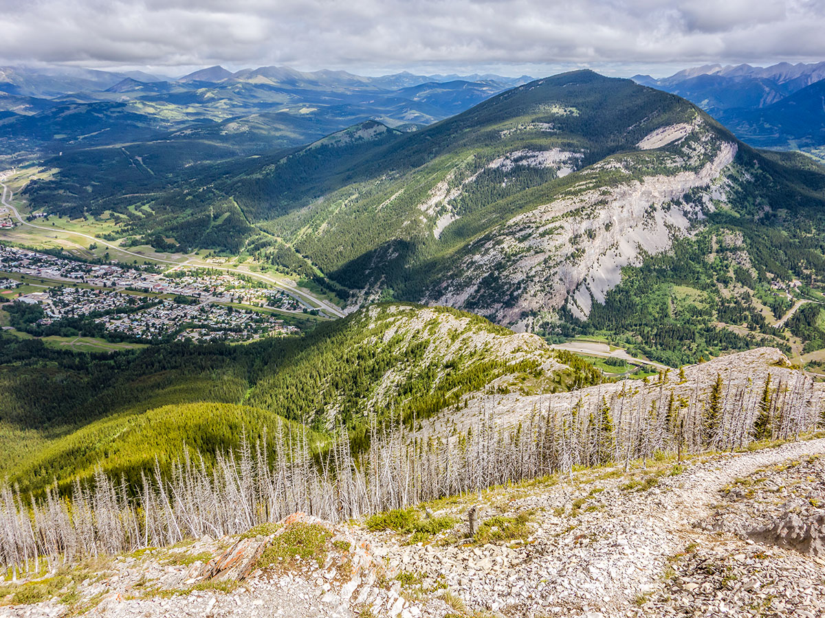 View from the north summit of Turtle Mountain scramble in Castle Provincial Park, Alberta