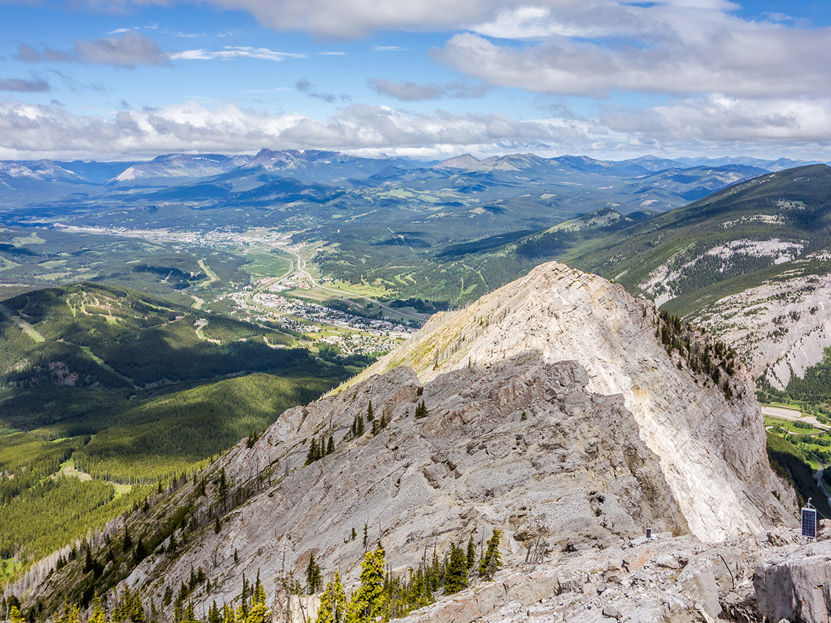 View from the south summit of Turtle Mountain scramble in Castle Provincial Park, Alberta