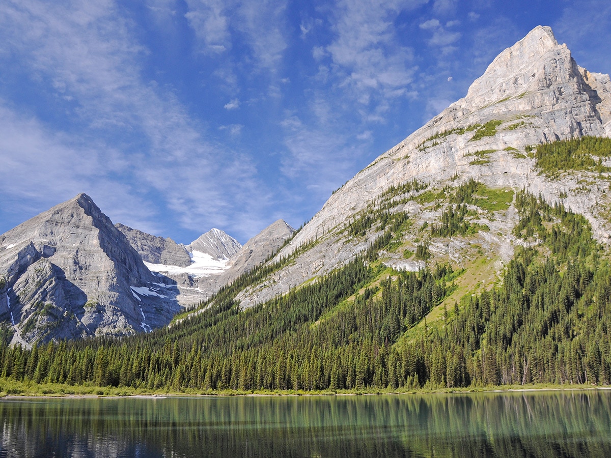 Nice views on Elk Lakes and Petain Basin backpacking trail near Kananaskis, the Canadian Rockies