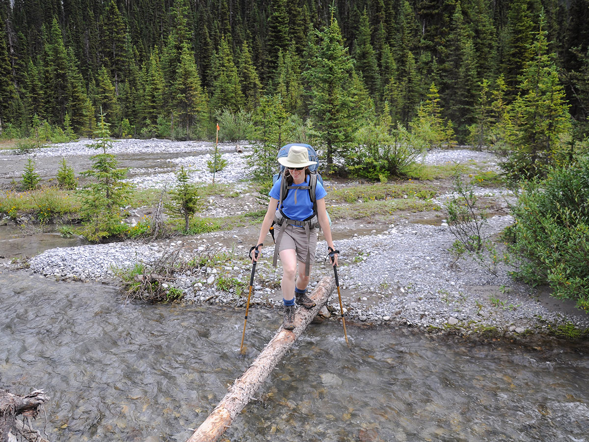 River Crossing on Elk Lakes and Petain Basin backpacking trail near Kananaskis, the Canadian Rockies