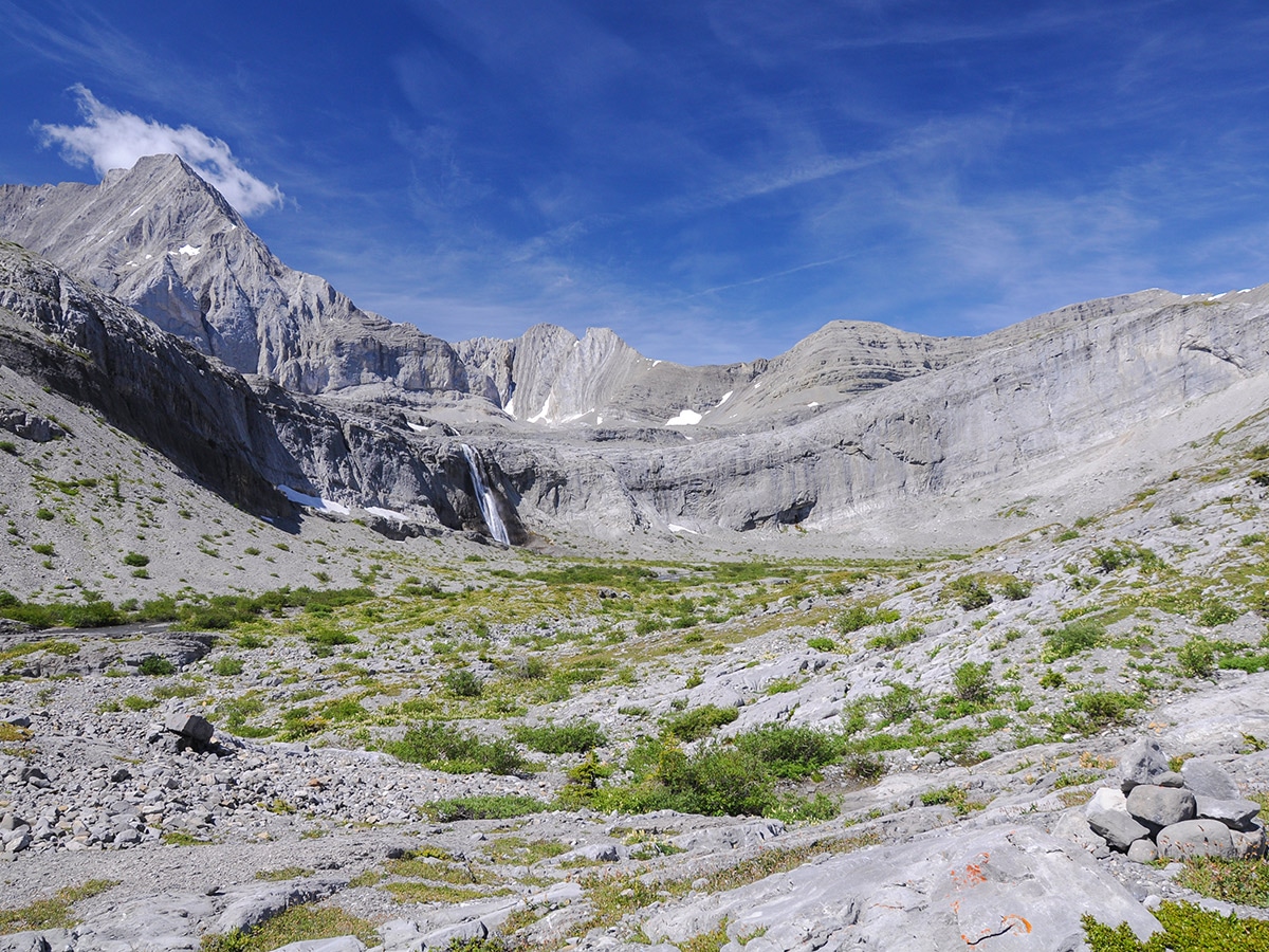 Beautiful scenery on Elk Lakes and Petain Basin backpacking trail near Kananaskis, the Canadian Rockies