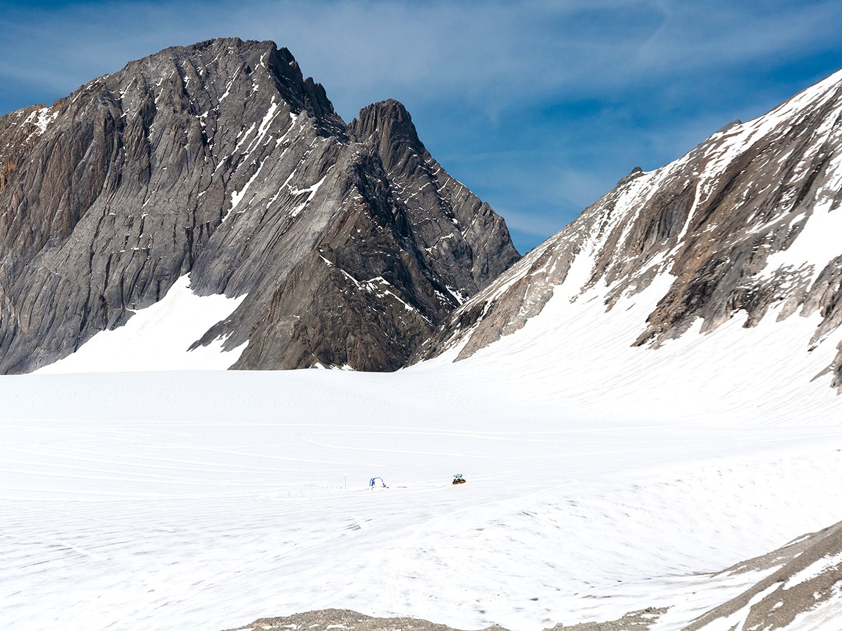 Haig Glacier with Mount Robertson on Turbine Canyon backpacking trail near Kananaskis, the Canadian Rockies