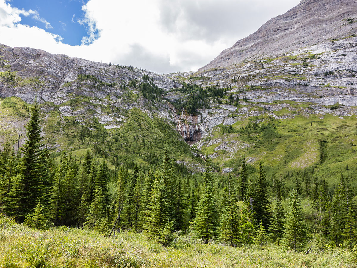 Beautiful views on Weary Creek backpacking trail near Kananaskis, the Canadian Rockies