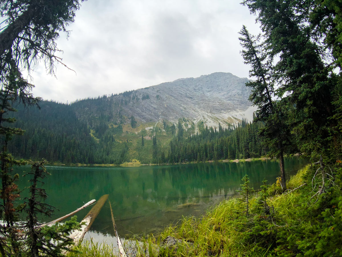 Great scenery of Lillian and Galatea Lakes backpacking trail in Kananaskis, Canmore