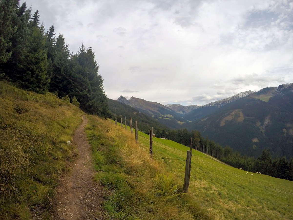 Great view on Hamberg hike near Mayrhofen, Zillertal Valley, Austria