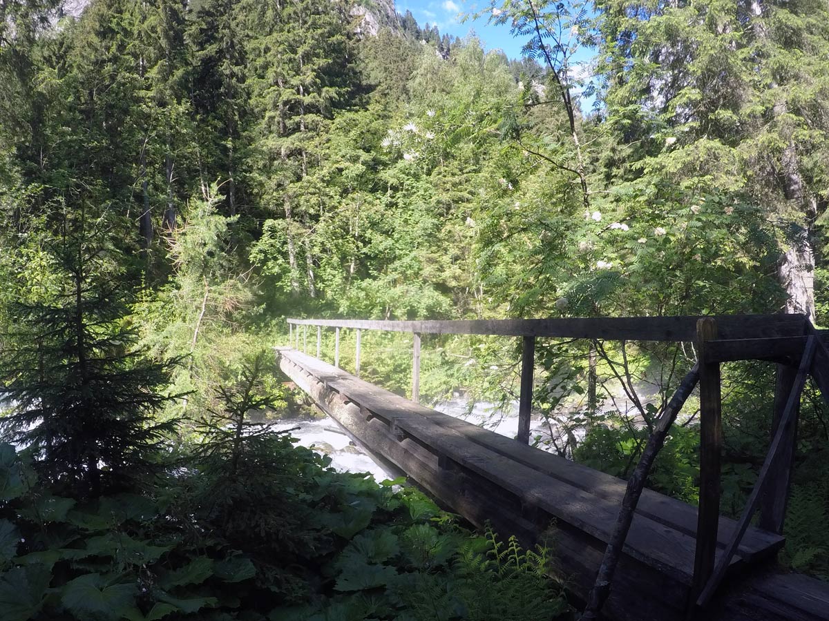 Old bridge on Maxhütte hike in Mayrhofen, Zillertal Valley, Austria