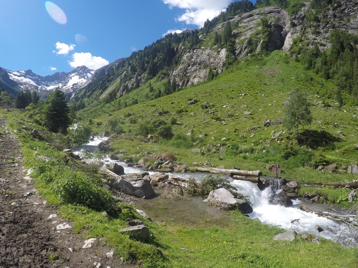 Views around the alp on Maxhütte hike in Mayrhofen, Zillertal Valley, Austria