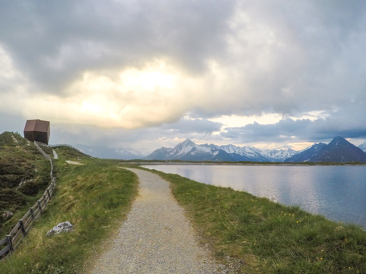 Lake on Panoramaweg Penken Hike in Mayrhofen, Zillertal Valley, Austria