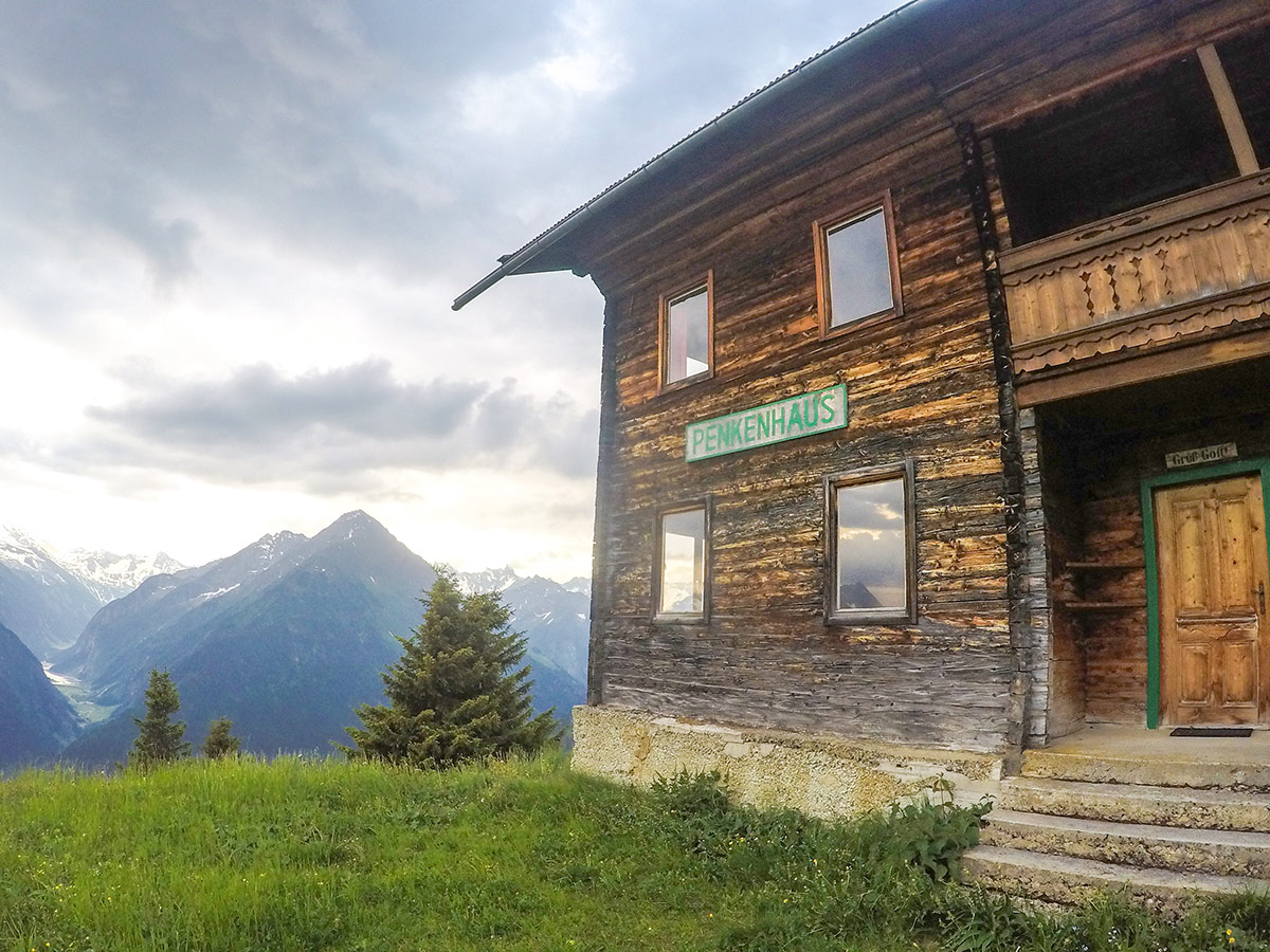 Alps on Panoramaweg Penken Hike in Mayrhofen, Zillertal Valley, Austria